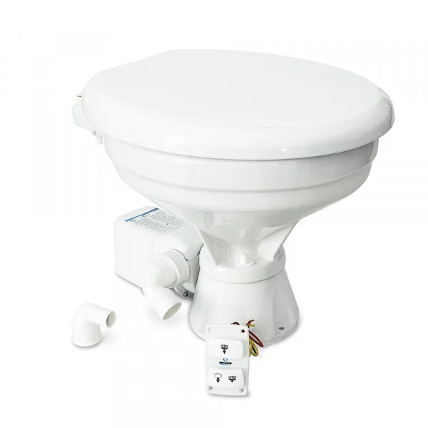 07-03-012 – ALBIN Toilet, Permanent White Thermoplastic Softclose Seat With 14-1/2 Inch Seat Height Rocker Switch Con...